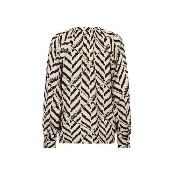 NWT SOYA CONCEPT Inarose Black & Cream Print Button Down Blouse - Picture 6 of 8